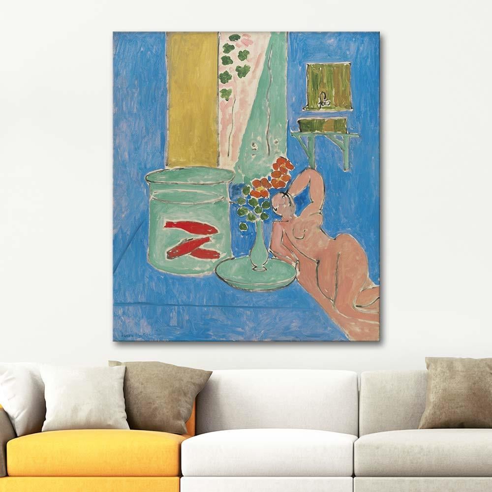 Henri Matisse Altın Balığı ve Heykel Kanvas Tablo
