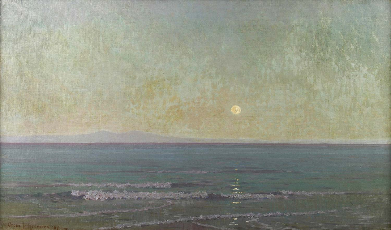 Granville Redmond Quiet Moonlight (beyond Catalina Island) Art Print