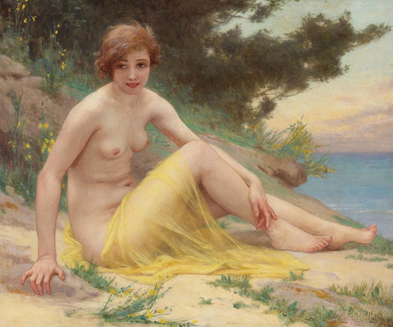 Guillaume Seignac Sahilde Nü Kanvas Tablo