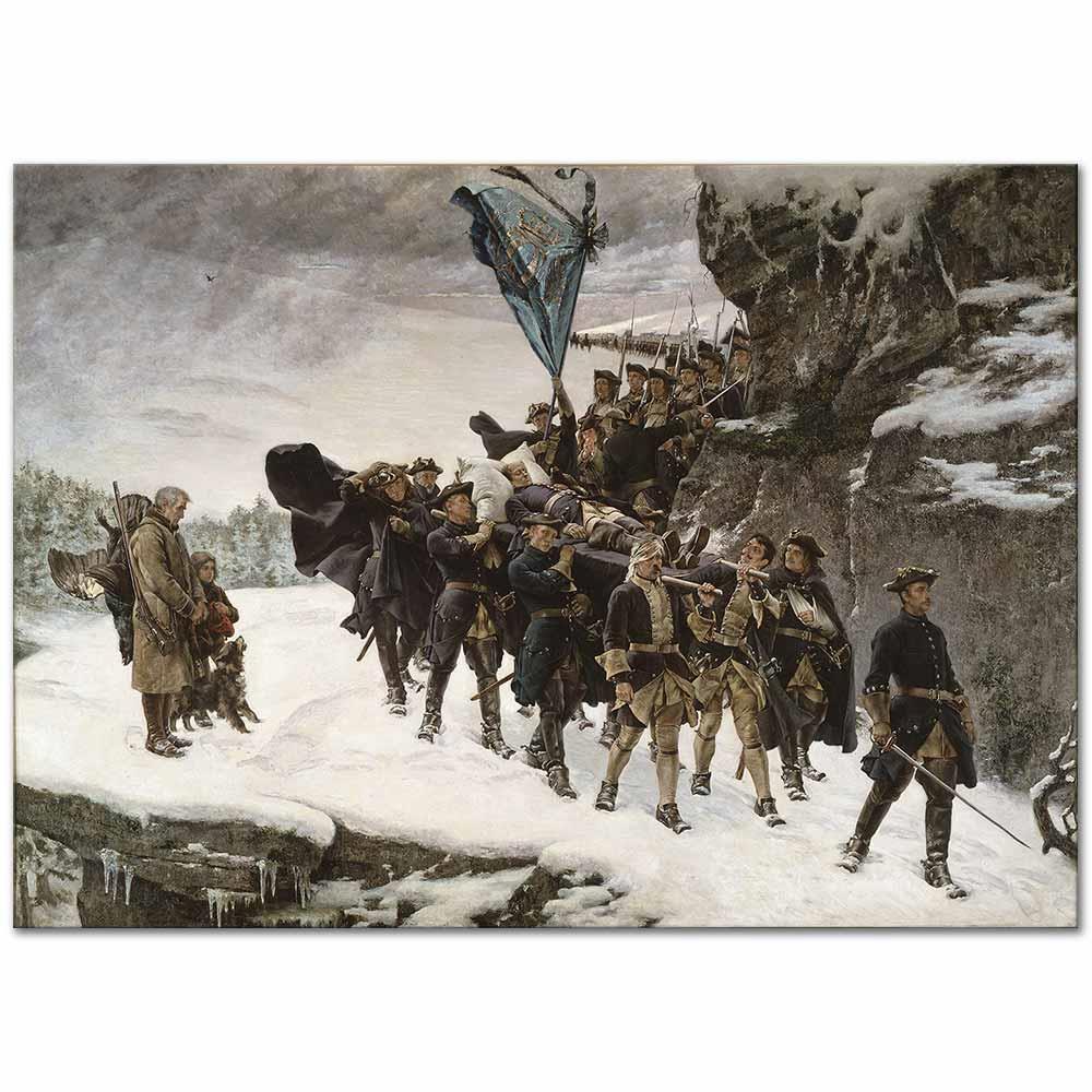 Gustaf Cederström İsveç Kralı XII Karl'ın Naaşı Kanvas Tablo