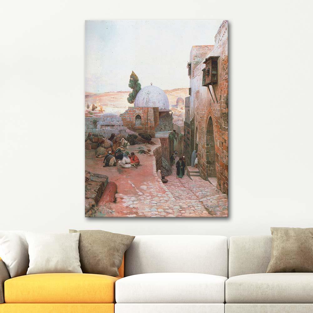 Gustav Bauernfeind A Street in Jerusalem Art Print