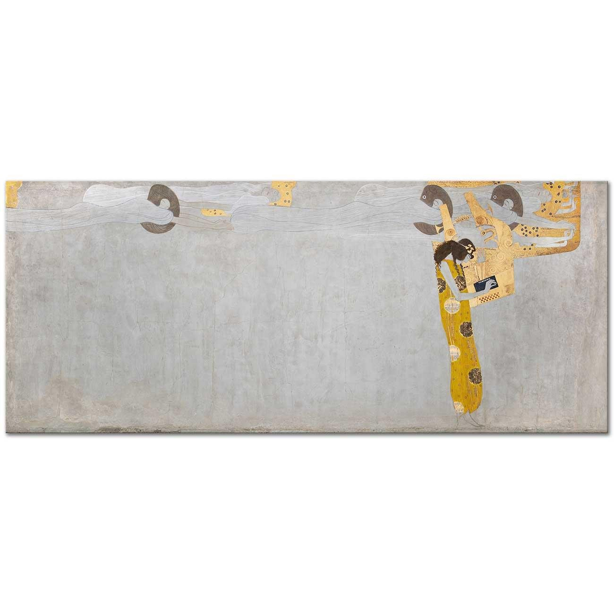 Gustav Klimt Beethoven Freski Panel 7 Kanvas Tablo