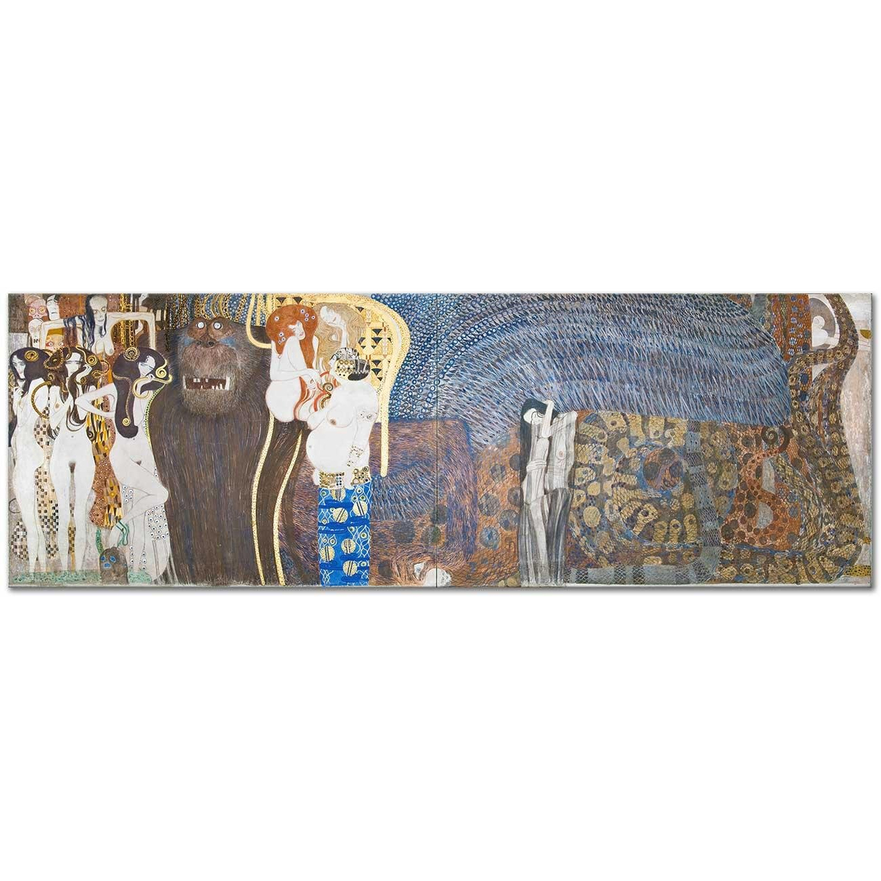 Gustav Klimt Beethoven Freskinden Kanvas Tablo
