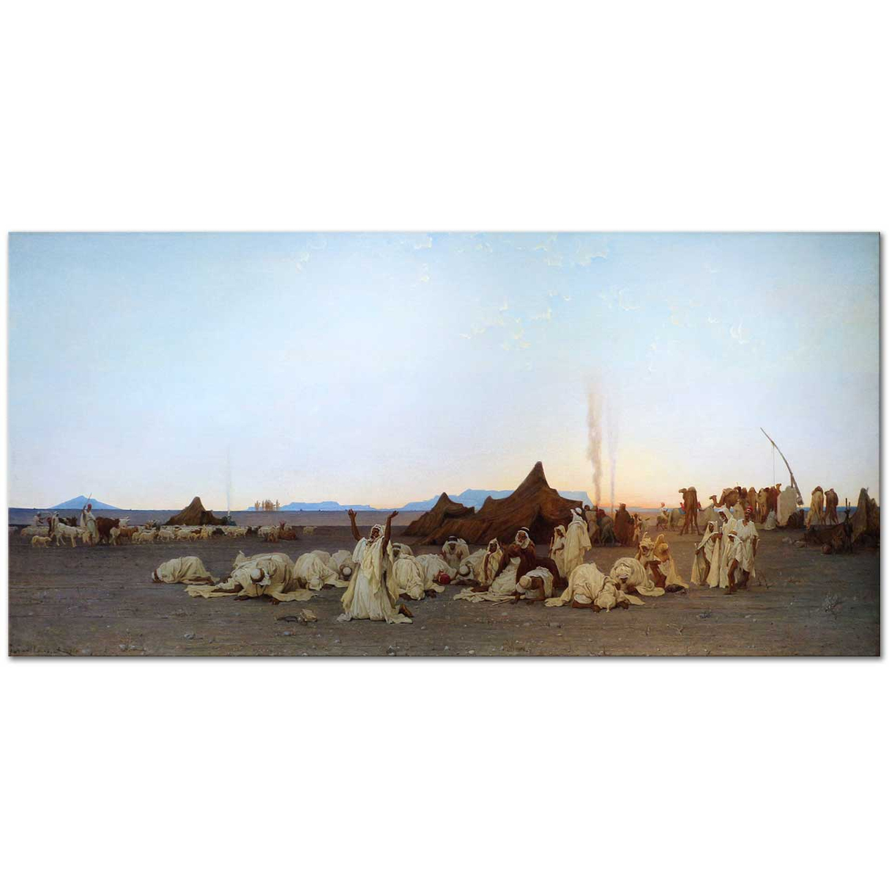 Gustave Achille Guillaumet Çölde Akşam Namazı Kanvas Tablo