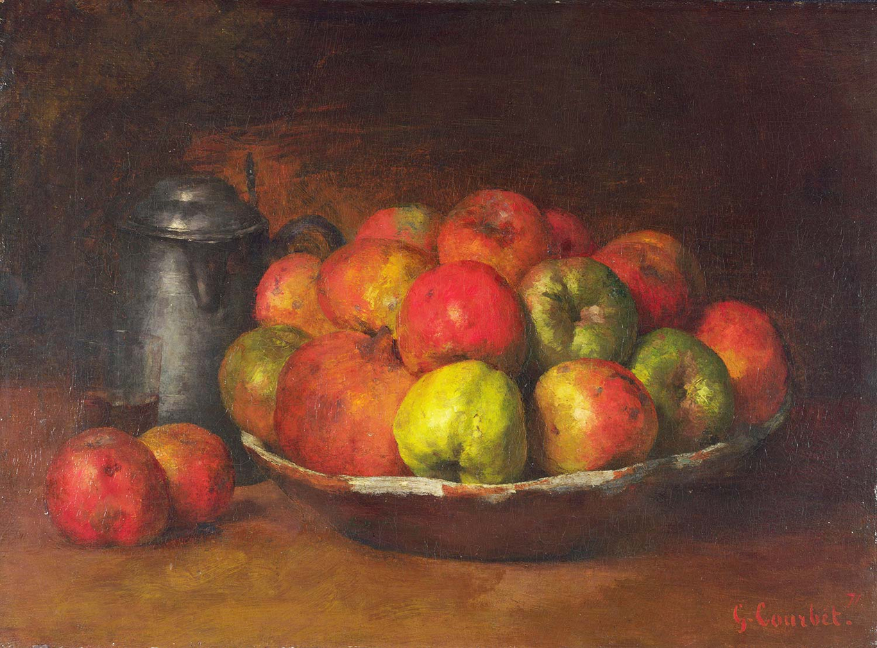Gustave Courbet Elma ve Narlı Natürmort Kanvas Tablo