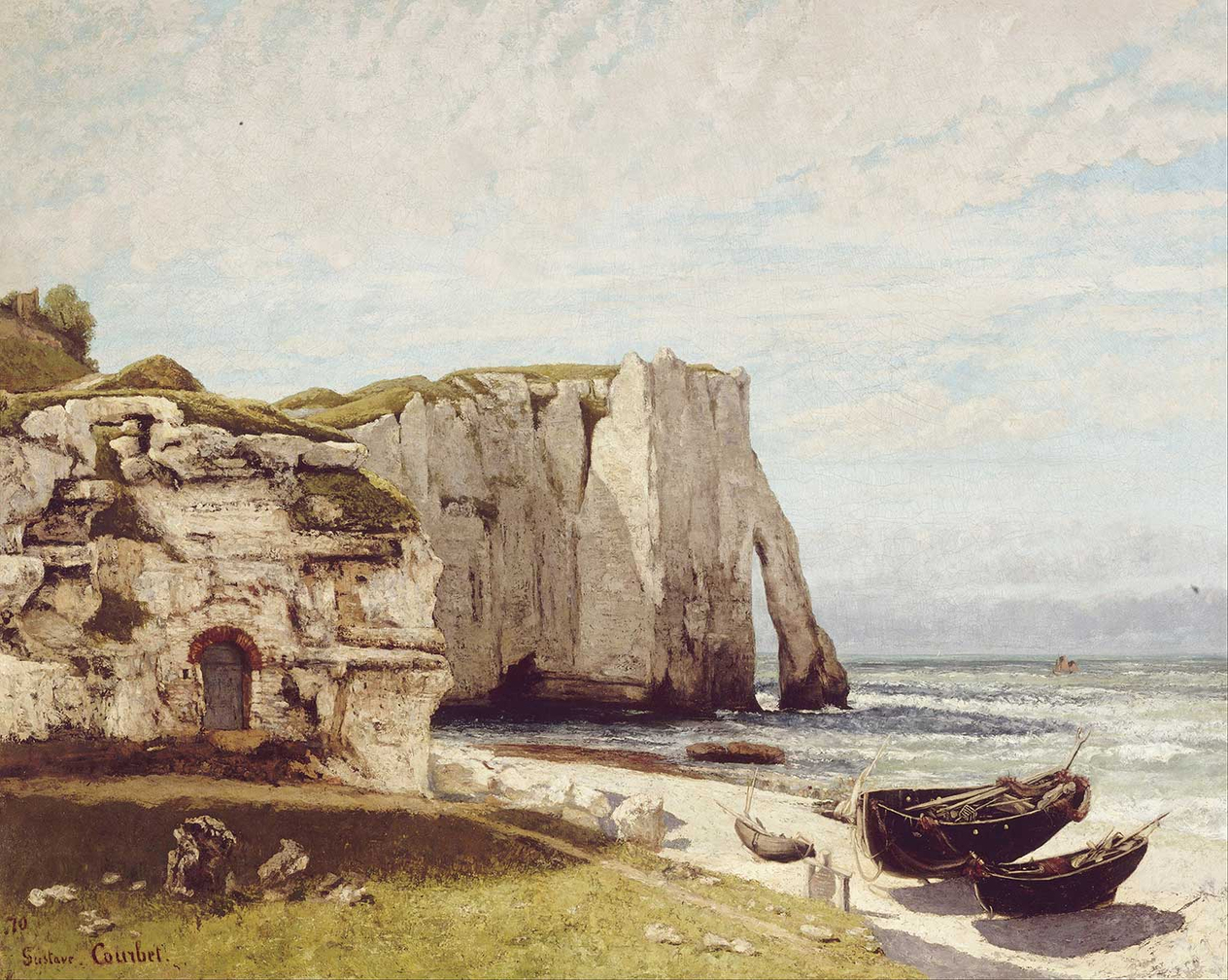 Gustave Courbet Etreta Sahili Kanvas Tablo