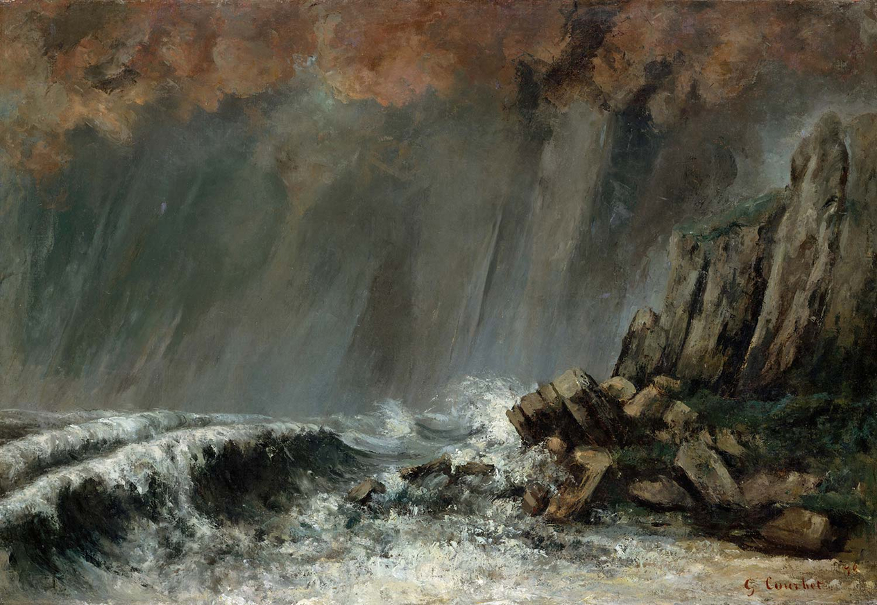 Gustave Courbet Deniz Kenarında Kanvas Tablo