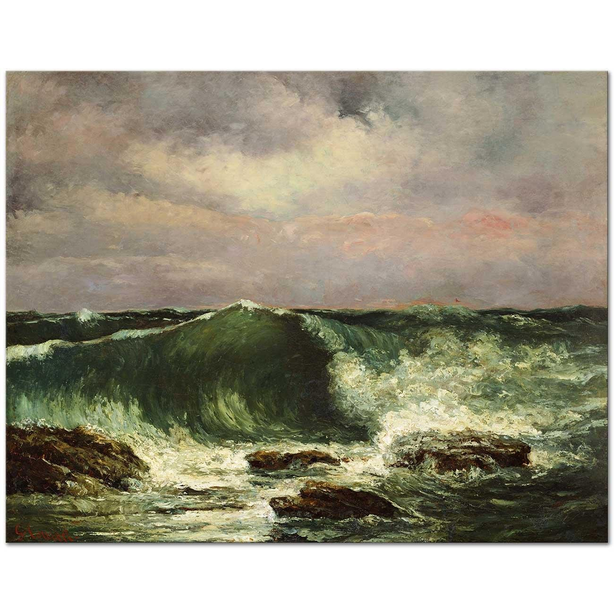 Gustave Courbet The Wave (1870) Art Print