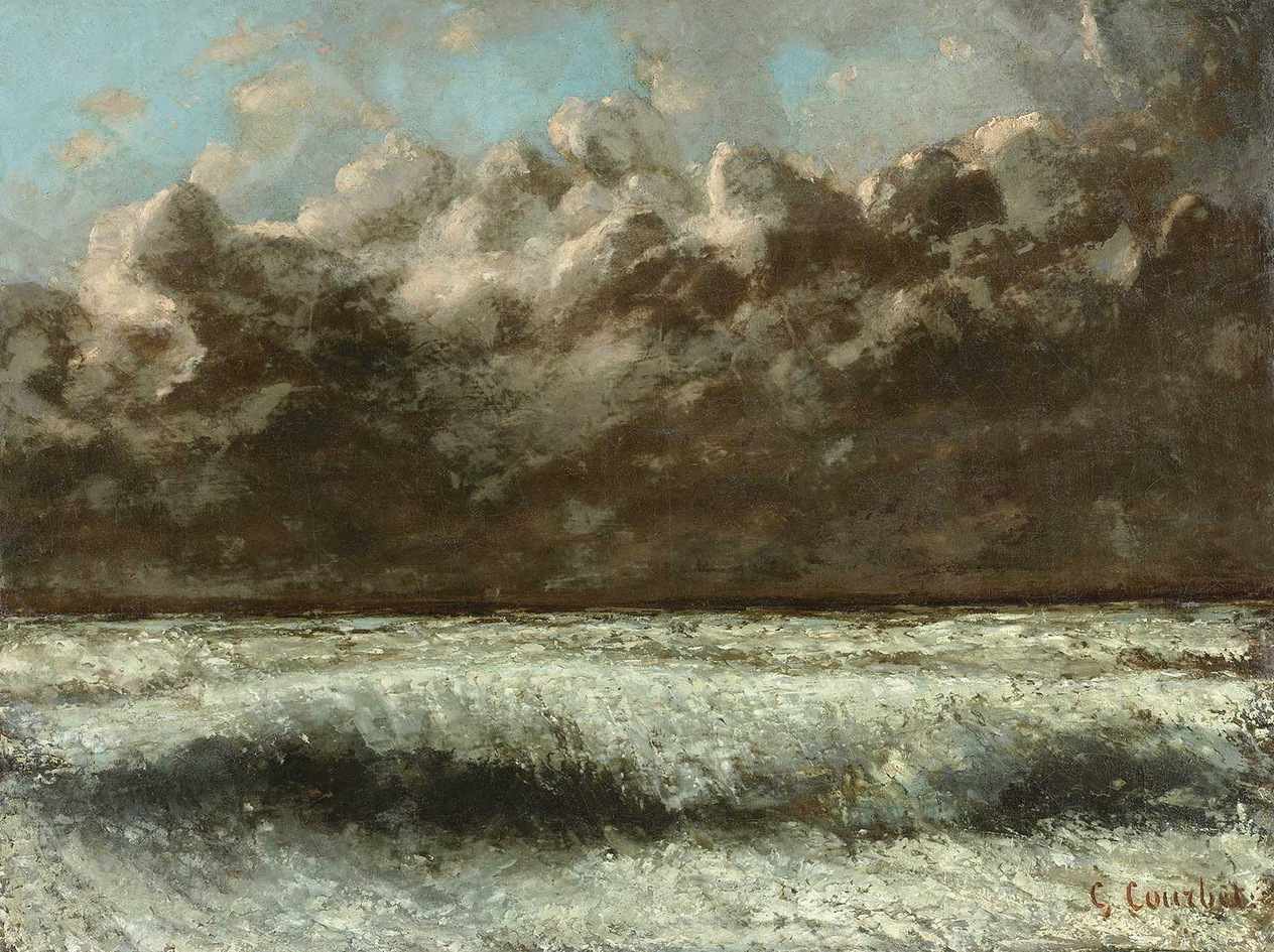 Gustave Courbet Normandiya Sahilinde Dalgalar Kanvas Tablo