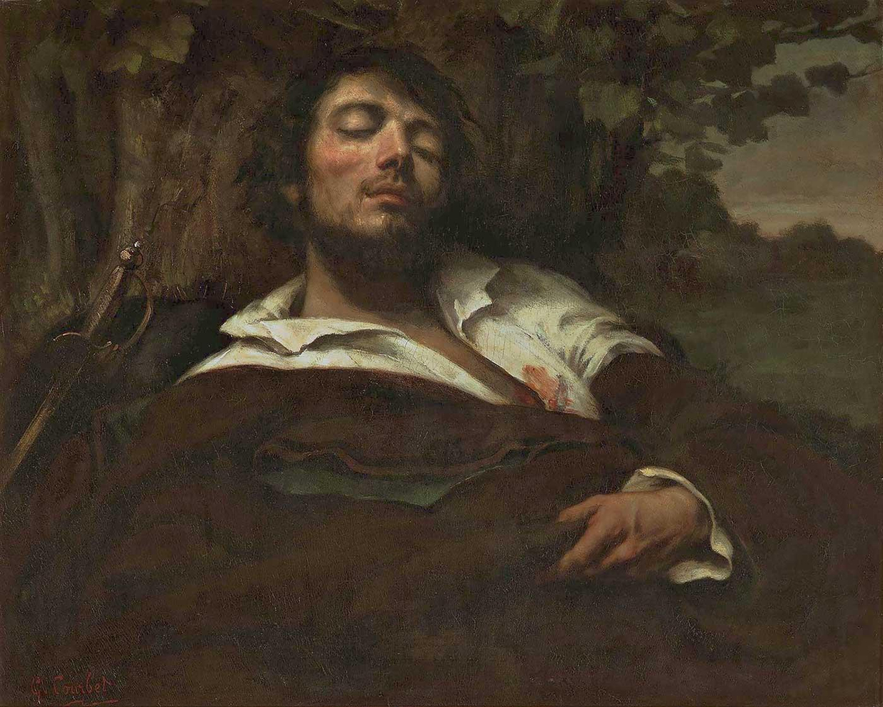Gustave Courbet The Wounded Man Art Print