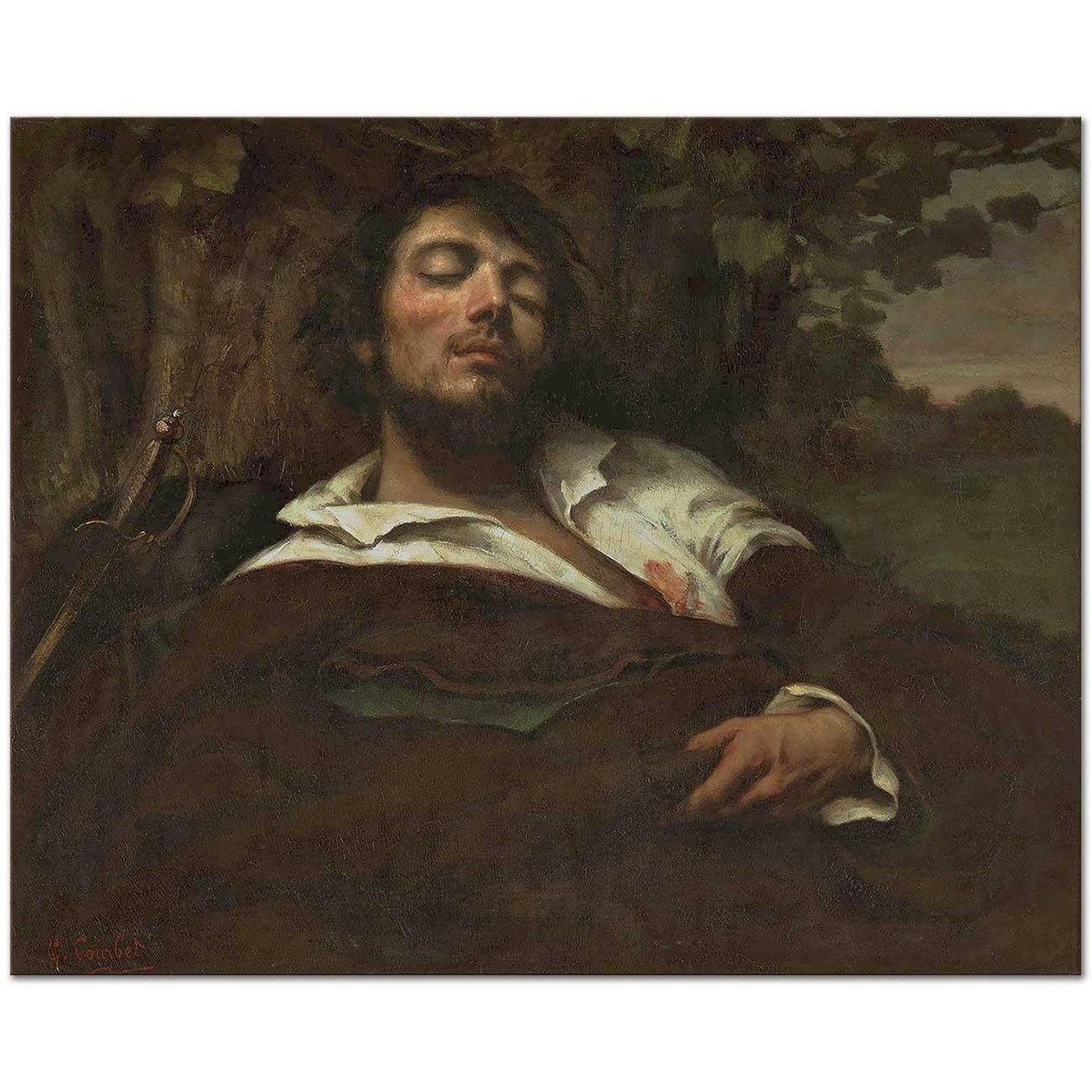 Gustave Courbet The Wounded Man Art Print