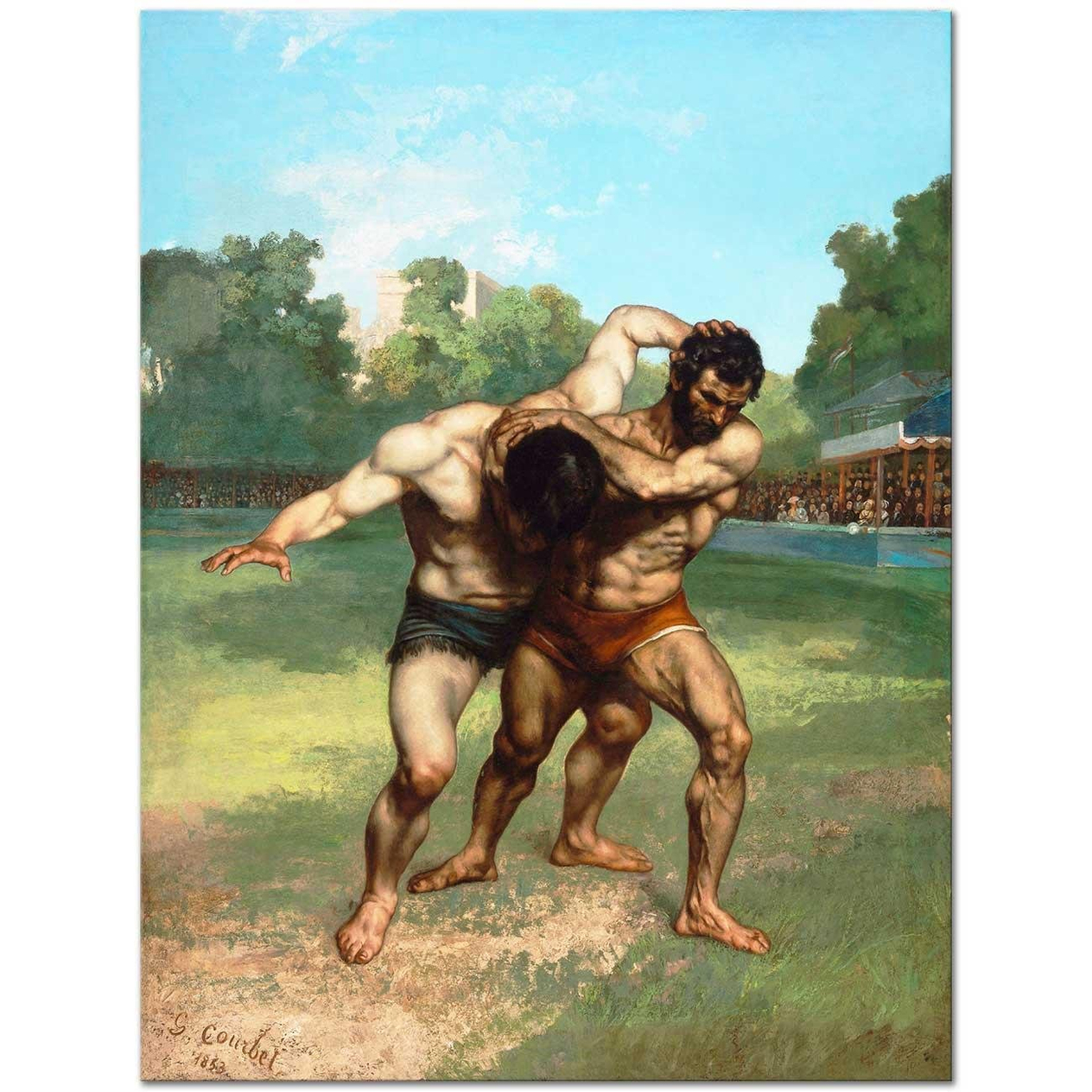Gustave Courbet Güreşçiler Kanvas Tablo