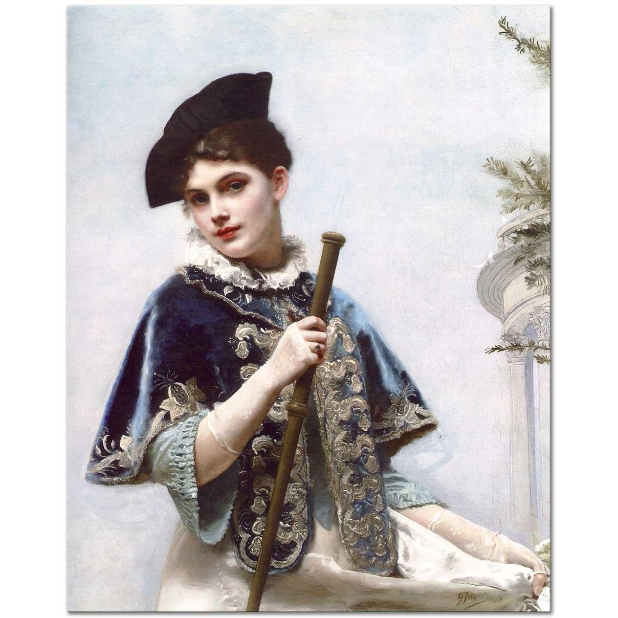 Gustave Jean Jacquet Soylu Hanımın Portresi Kanvas Tablo