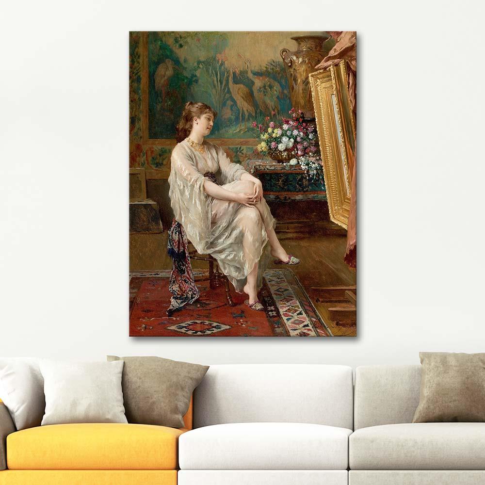 Gustave Leonard de Jonghe In The Artist's Studio Art Print