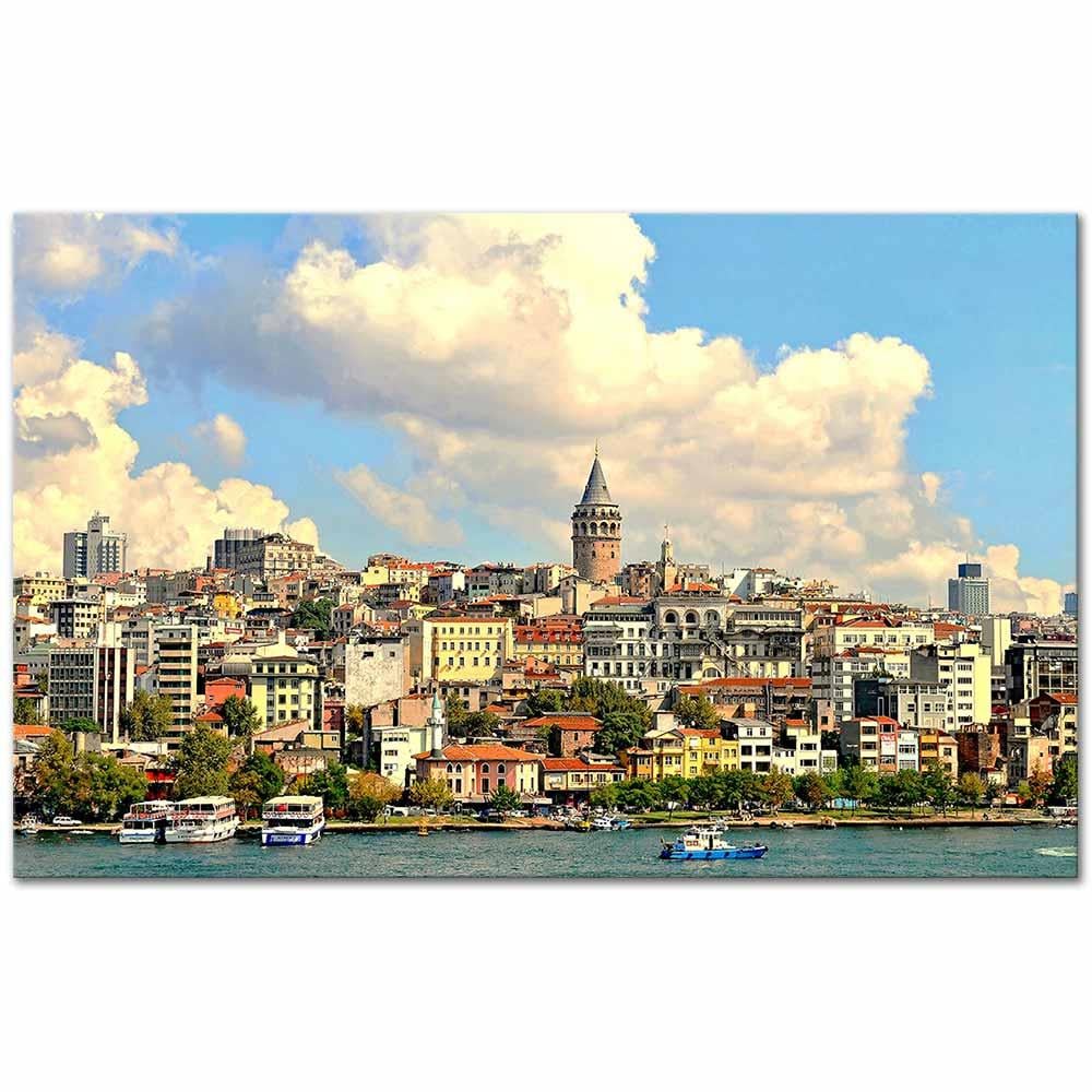 Haliçten Galata Kulesi Kanvas Tablo