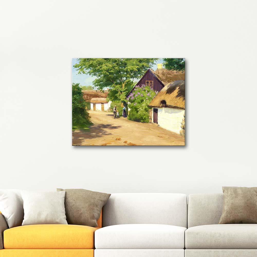 Hans Andersen Brendekilde A Summer Day in the Village Art Print