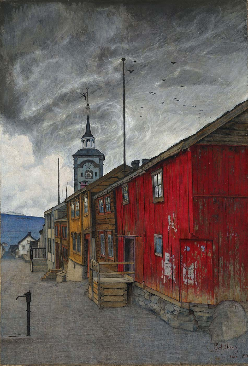 Harold Sohlberg Street in Røros Art Print