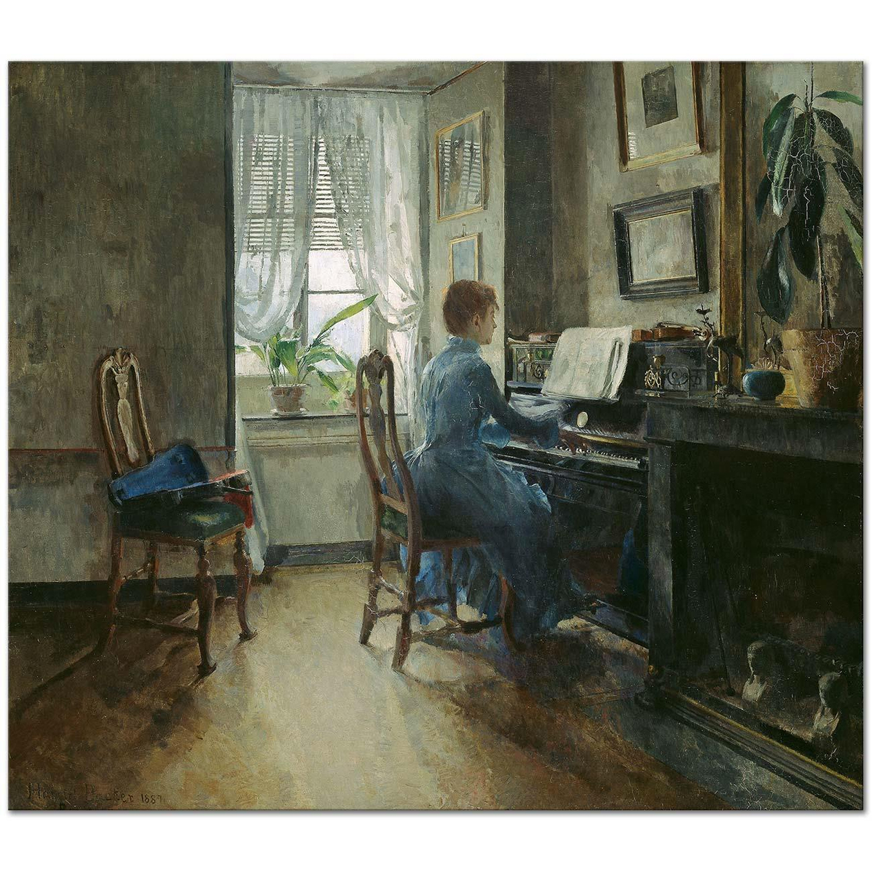 Harriet Backer Evimde Kanvas Tablo