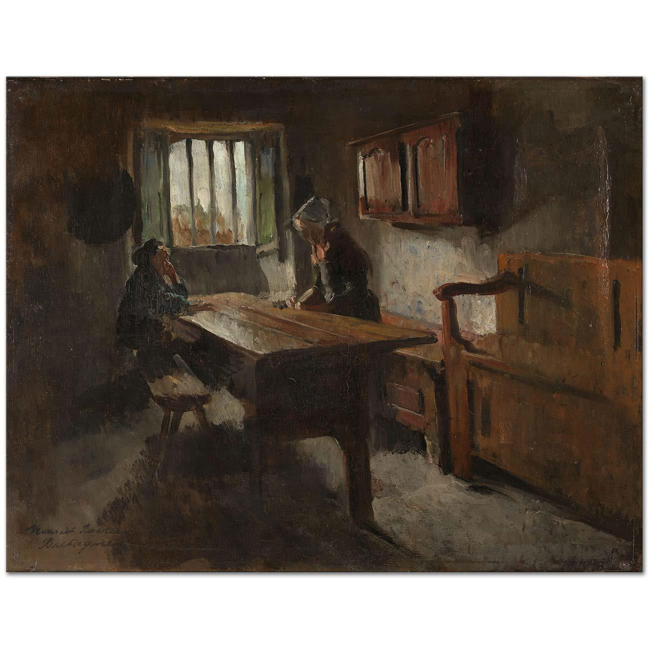 Harriet Backer Farm Interior from Rochefort Art Print
