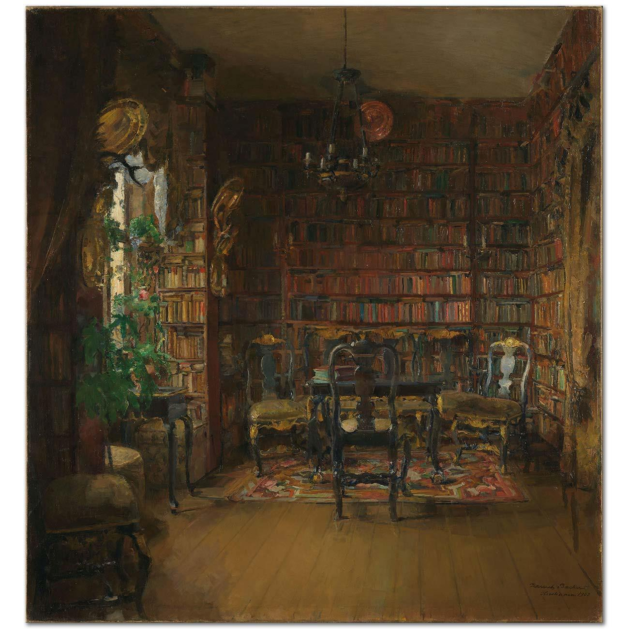 Harriet Backer The Library of Thorvald Boeck Art Print