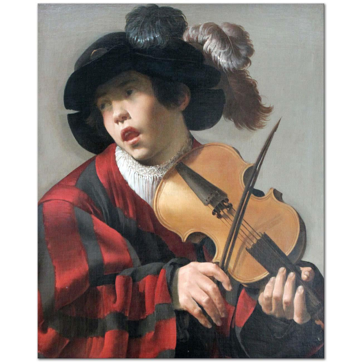 Hendrick ter Brugghen Kemanı ile Şarkıcı Kanvas Tablo