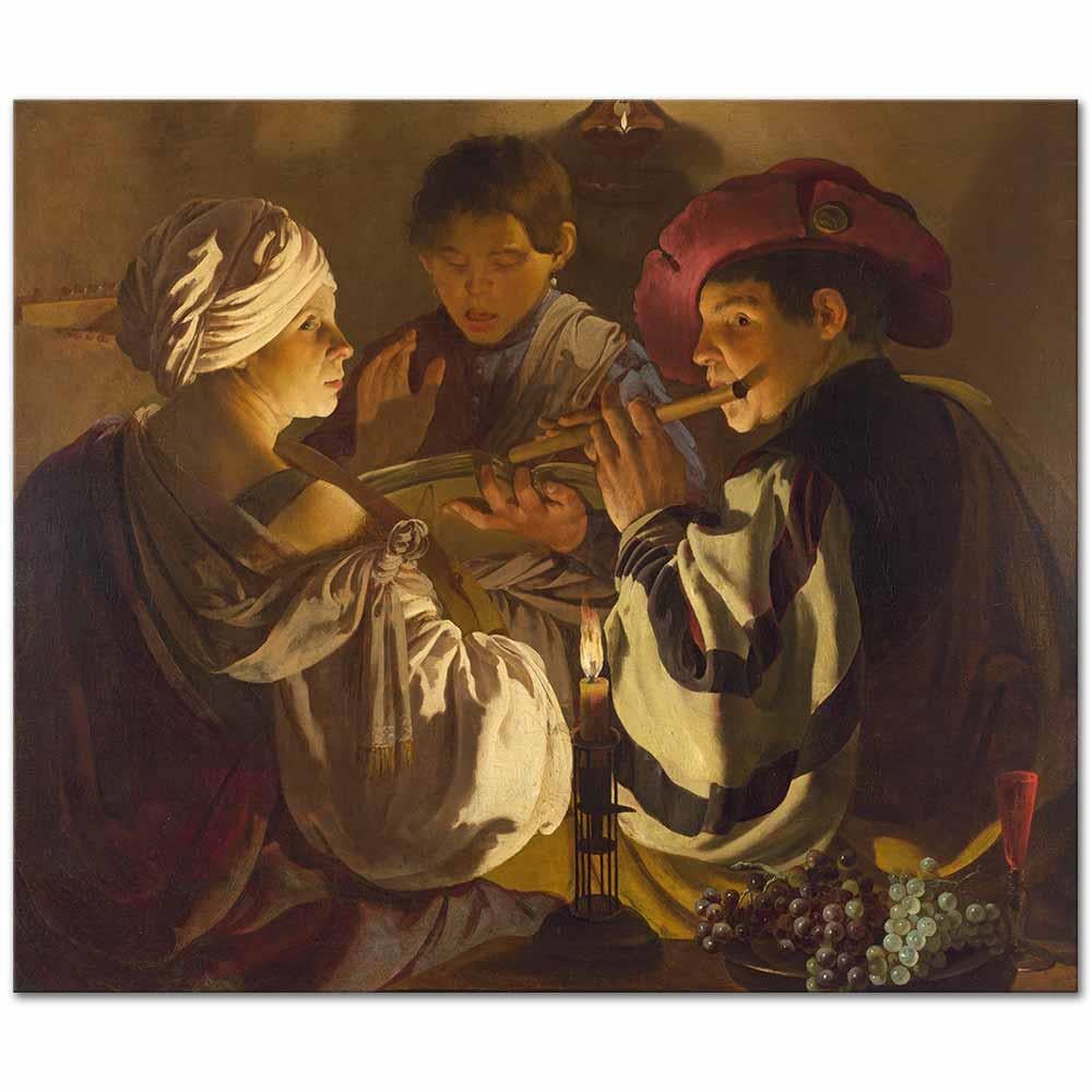 Hendrick ter Brugghen Müzisyenler Kanvas Tablo