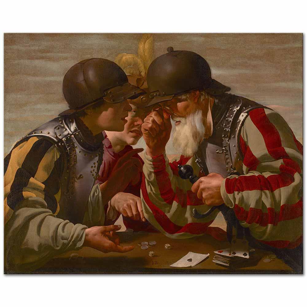 Hendrick ter Brugghen Kart Oyuncuları Kanvas Tablo