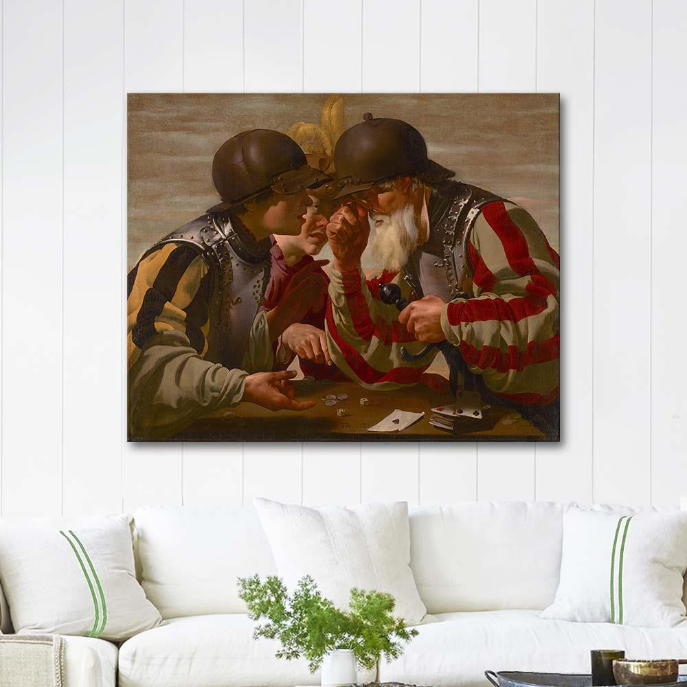 Hendrick ter Brugghen Kart Oyuncuları Kanvas Tablo