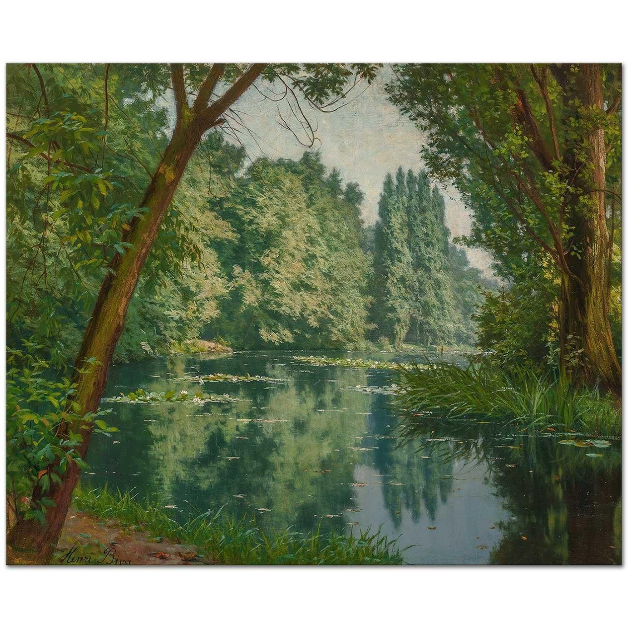 Henri Biva Midsummer Water Lilies Art Print