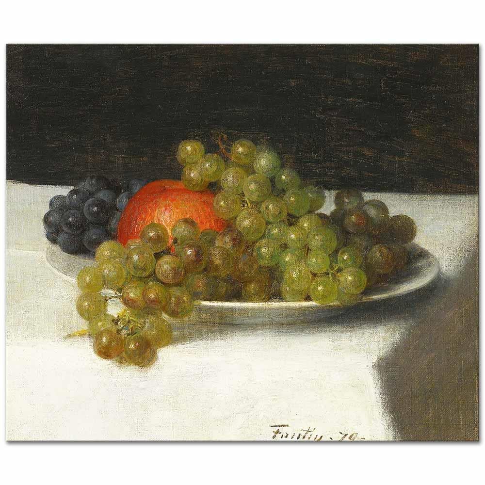Henri Fantin Latour Elma ve Üzümler Kanvas Tablo