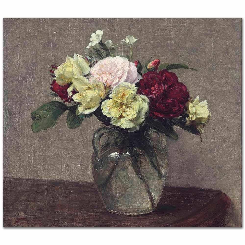 Henri Fantin Latour Gül ve Karanfil Buketi Kanvas Tablo