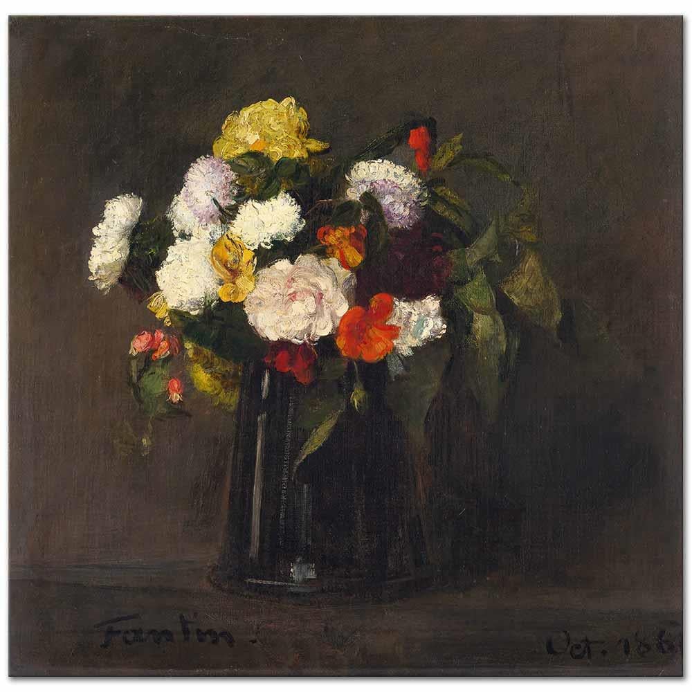 Henri Fantin Latour Vazodaki Çiçekler Kanvas Tablo