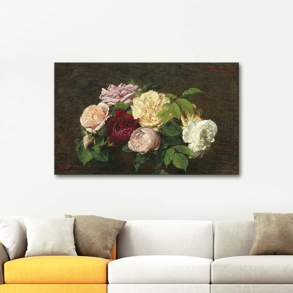 Henri Fantin Latour Roses De Nice On A Table Art Print