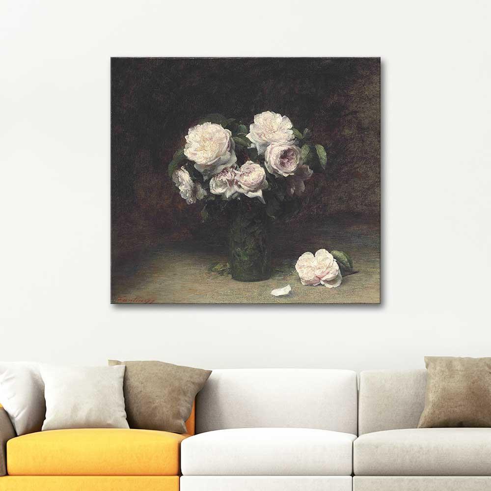 Henri Fantin-Latour Roses in a Glass Art Print