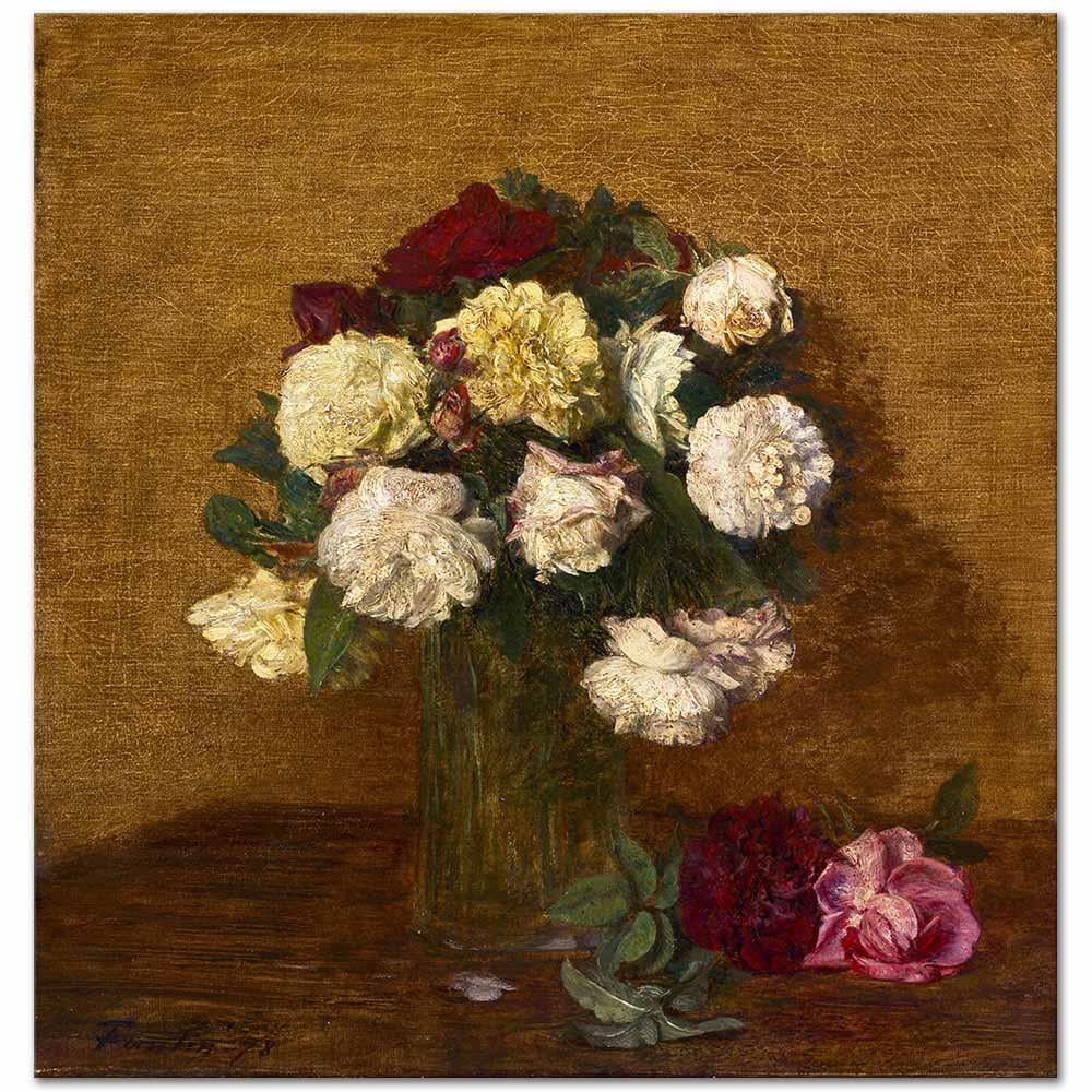 Henri Fantin Latour Vazoda Güller Kanvas Tablo