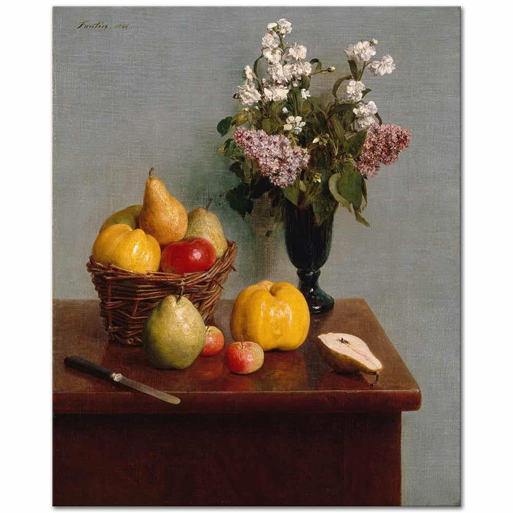 Henri Fantin Latour Çiçekler ve Meyveler Kanvas Tablo