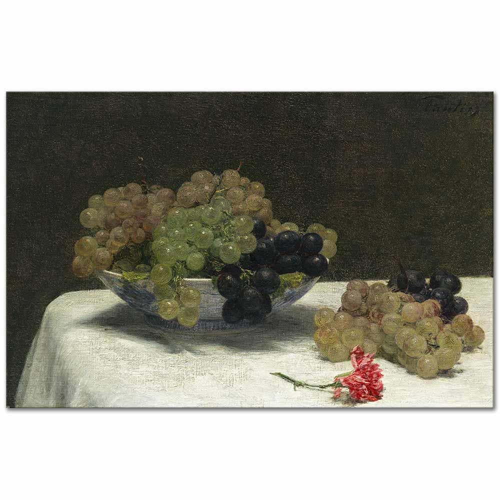 Henri Fantin Latour Üzümler ve Karanfil Kanvas Tablo