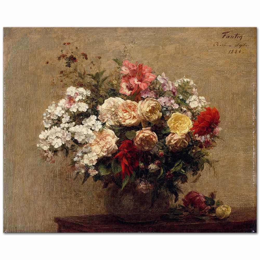 Henri Fantin Latour Yaz Çiçekleri Kanvas Tablo