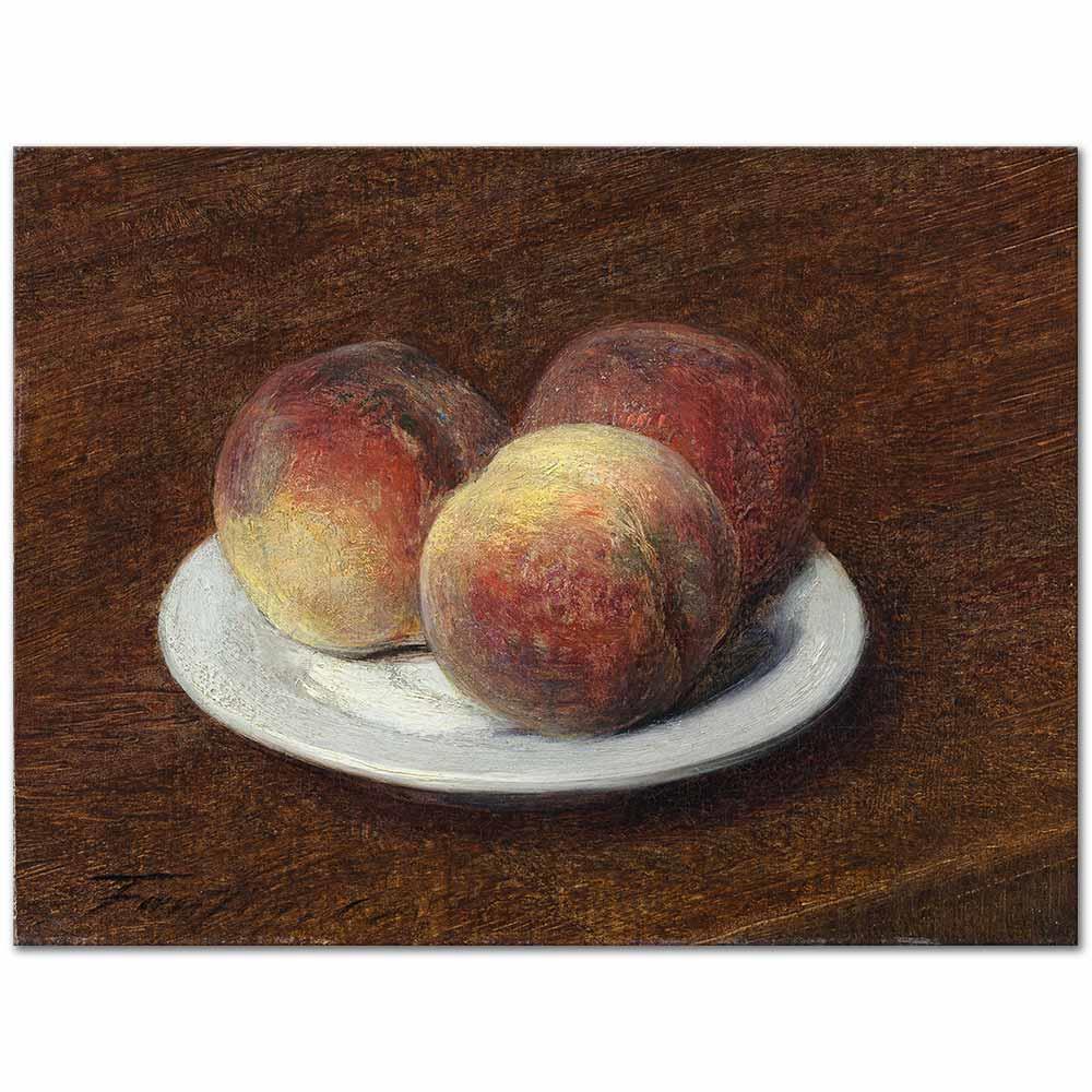 Henri Fantin Latour Tabakta Üç Şeftali Kanvas Tablo