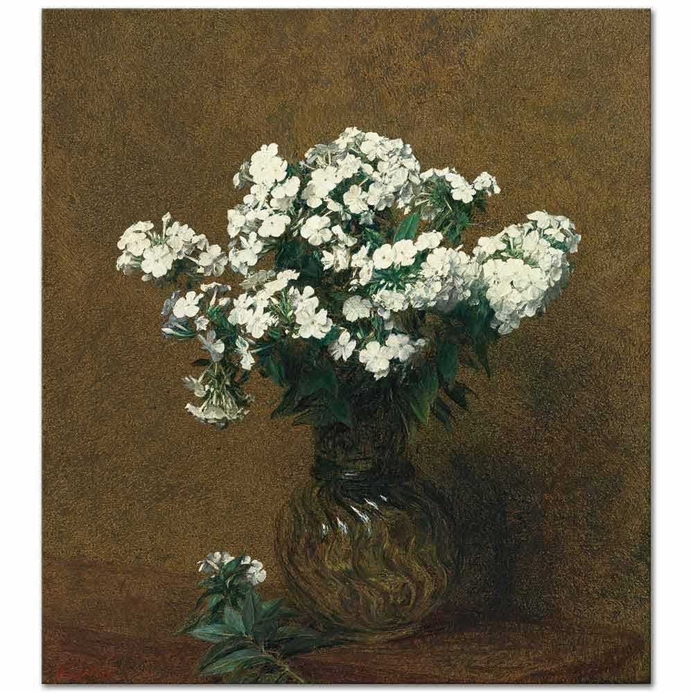Henri Fantin Latour Vazoda Beyaz Floksalar Kanvas Tablo