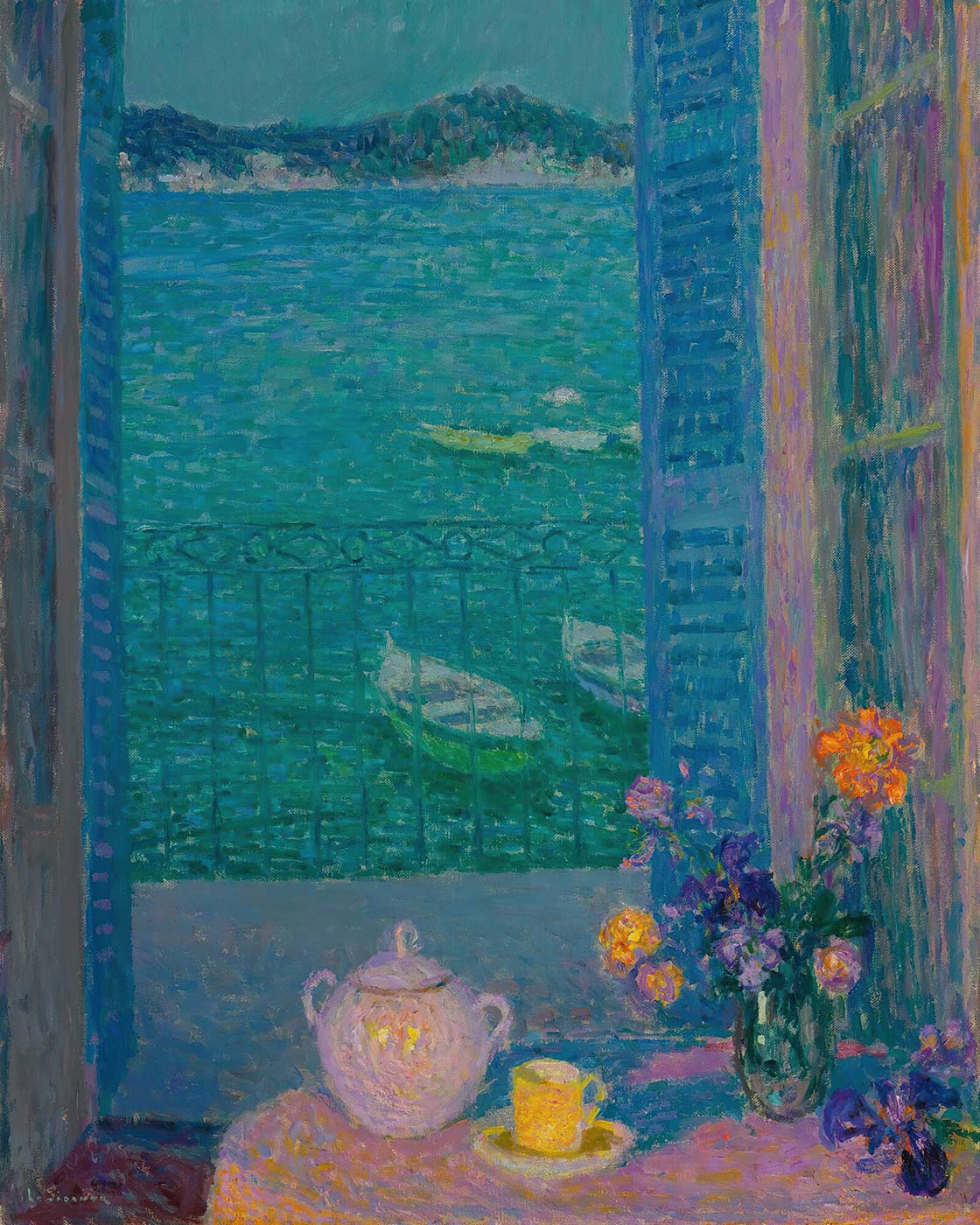 Henri Le Sidaner Le Bouquet À La Fenêtre, Villefranche-Sur-Mer Art Print