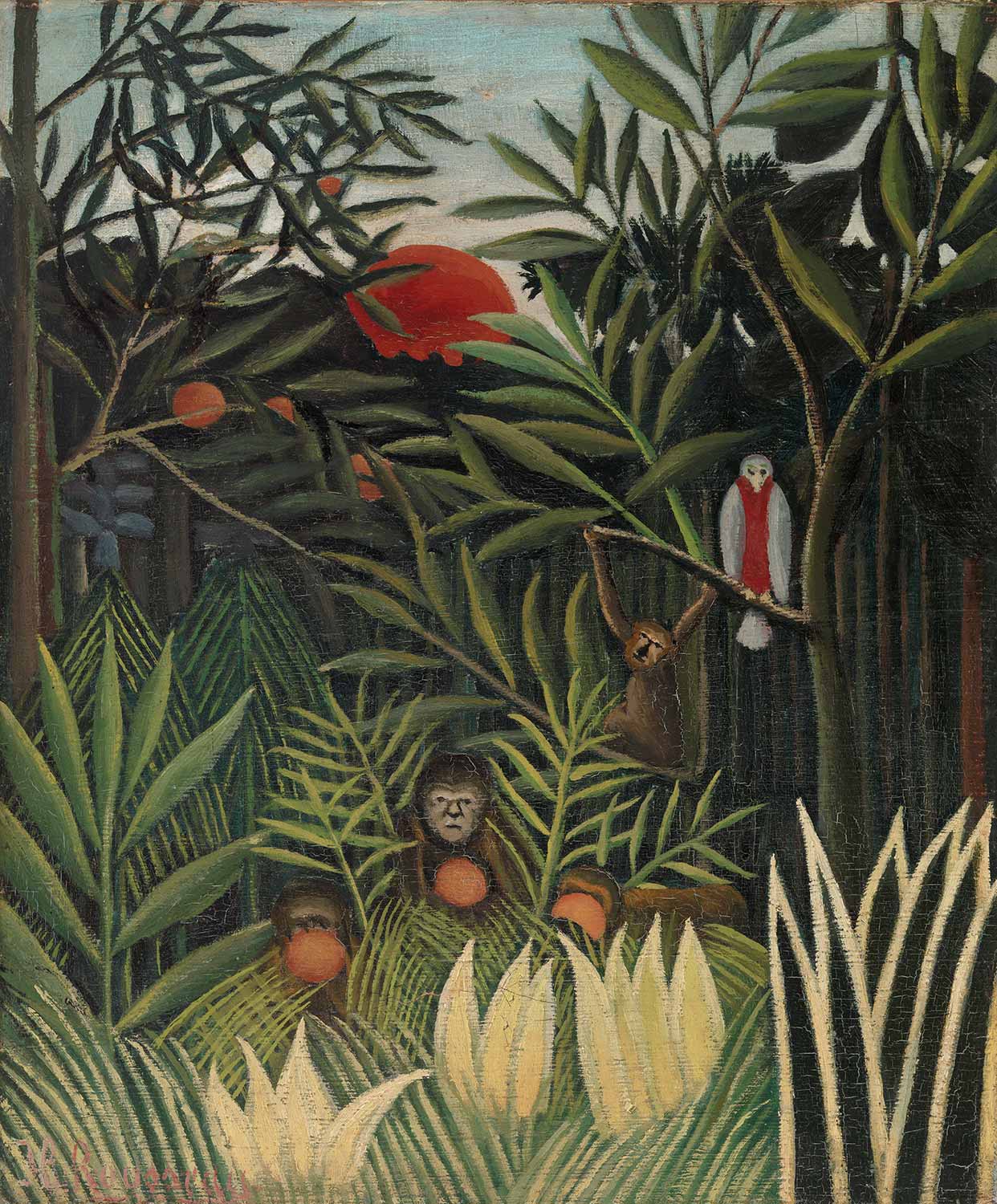 Henri Rousseau Monkeys and Parrot in the Virgin Forest Art Print