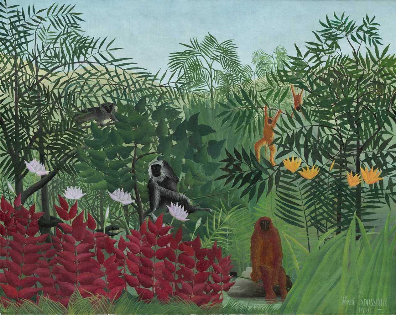 Henri Rousseau Tropical Forest with Monkeys Art Print