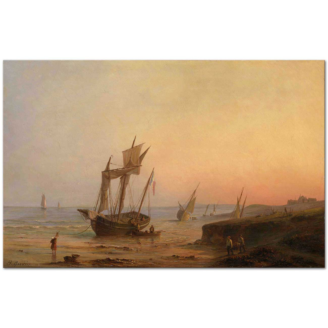 Henriette Gudin Sahilde Kanvas Tablo