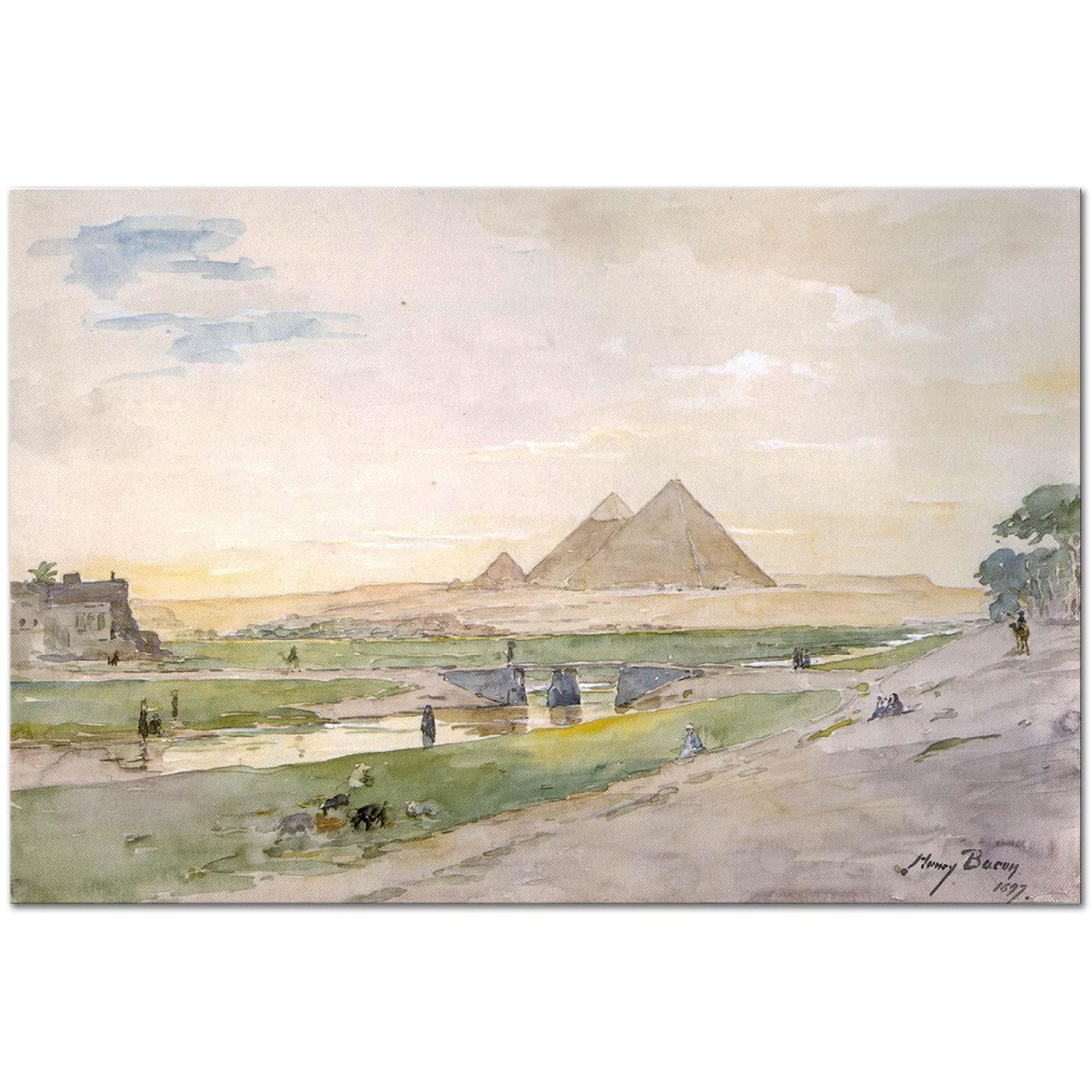 Henry Bacon Egyptian Pyramids Art Print