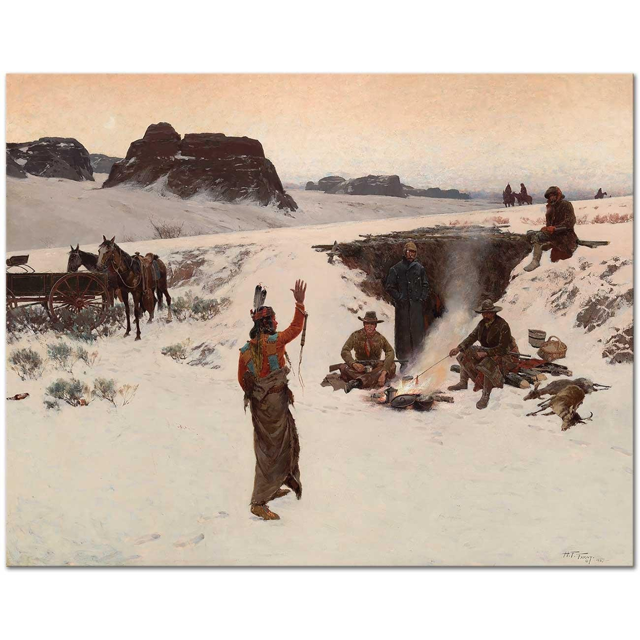 Henry Farny Hoş Karşılanmayan Misafirler Kanvas Tablo