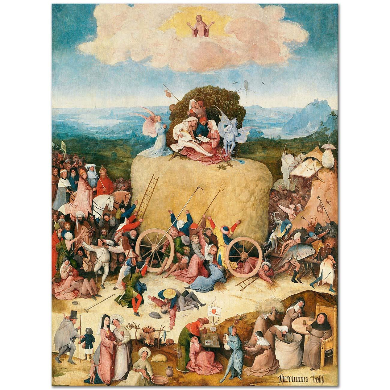 Hieronymus Bosch Samanlık Üçlüsü Orta Resim Kanvas Tablo