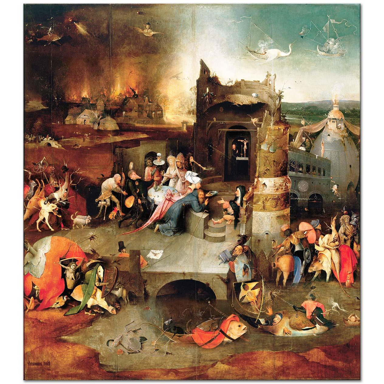 Hieronymus Bosch Aziz Anthony'nin Günaha Teşviki Kanvas Tablo