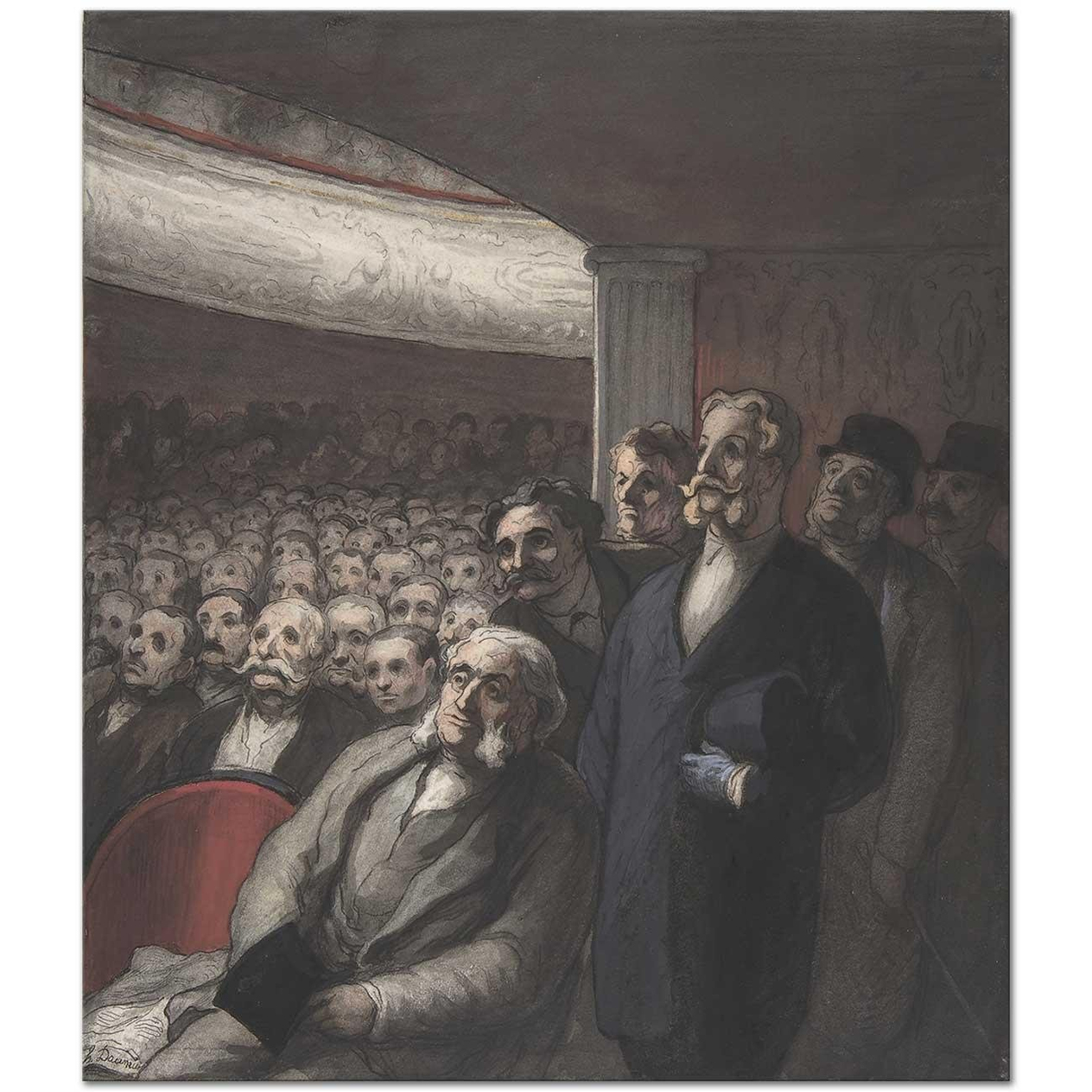 Honore Daumier A Theater Audience Art Print