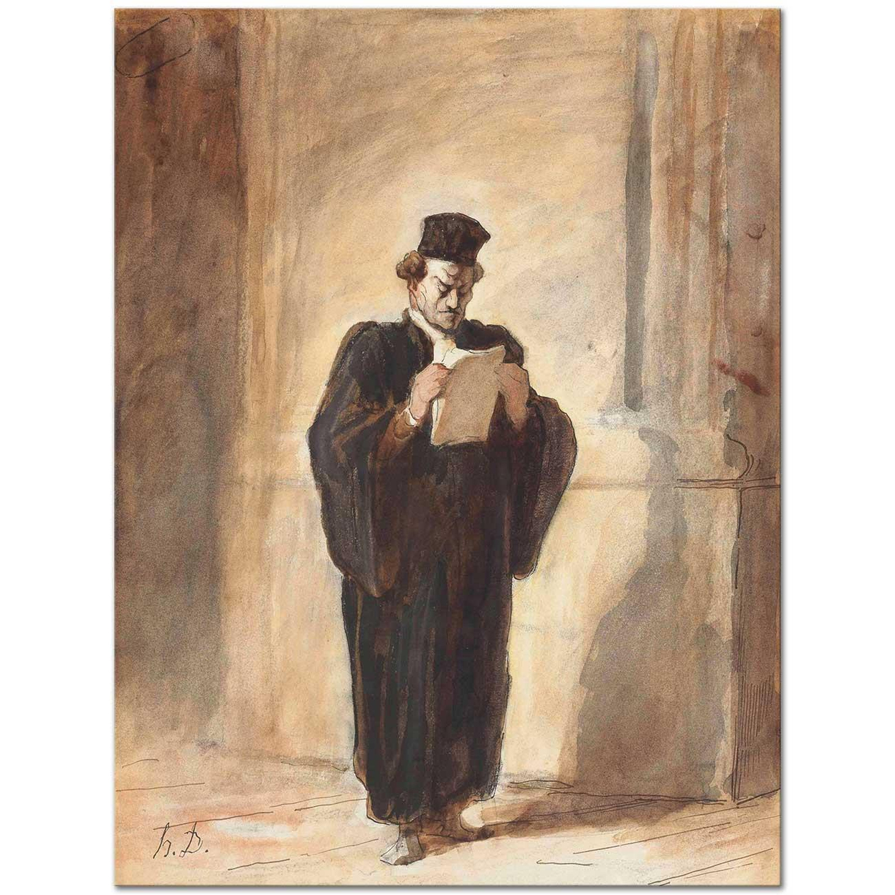 Honore Daumier Duruşma Öncesinde Kanvas Tablo